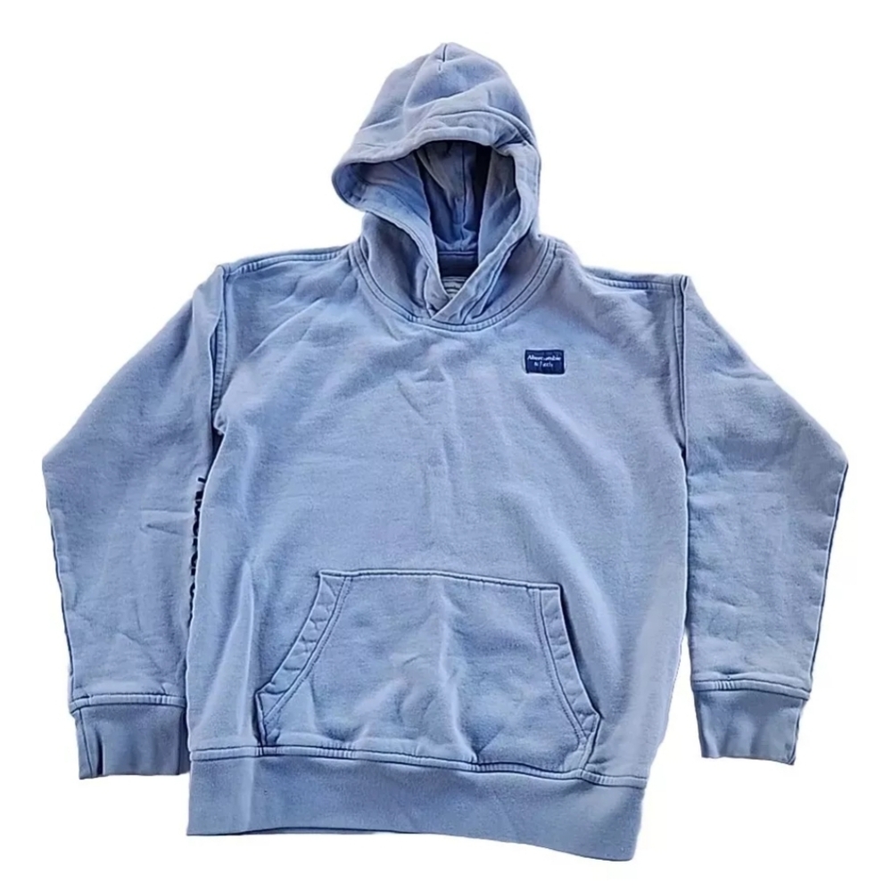 Abercrombie Fitch Sweater Kids Blue Pullover Hoodie Sweatshirt Logo 9/10